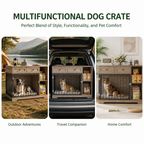 Dog Crate Furniture | Convertible Sideboard | Wood & Metal Frame, Storage Drawers | 120×60×87 cm