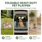 Dog & Small Pet Playpen 120x60x60cm | Foldable Heavy-Duty Metal Fence | Stainless Steel Panels