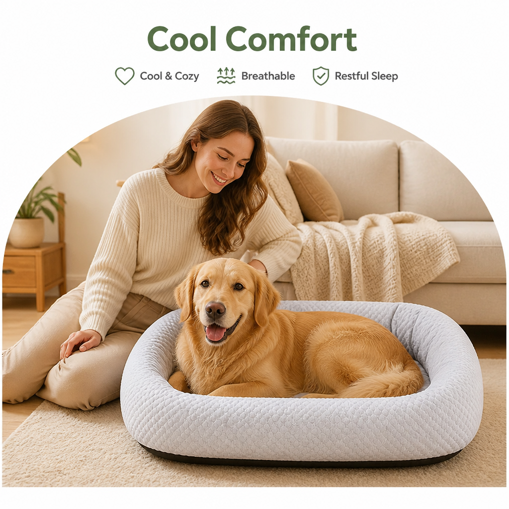 DogBedHouse Breathable Cooling & Supportive Cushioning Dog Bed