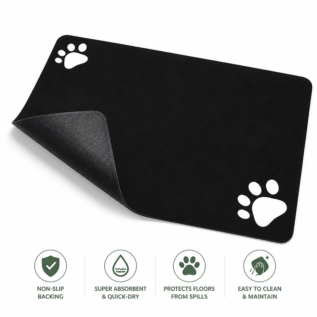 DogBedHouse Non-Slip Super Absorbent & Quick-Dry Feeding Mat