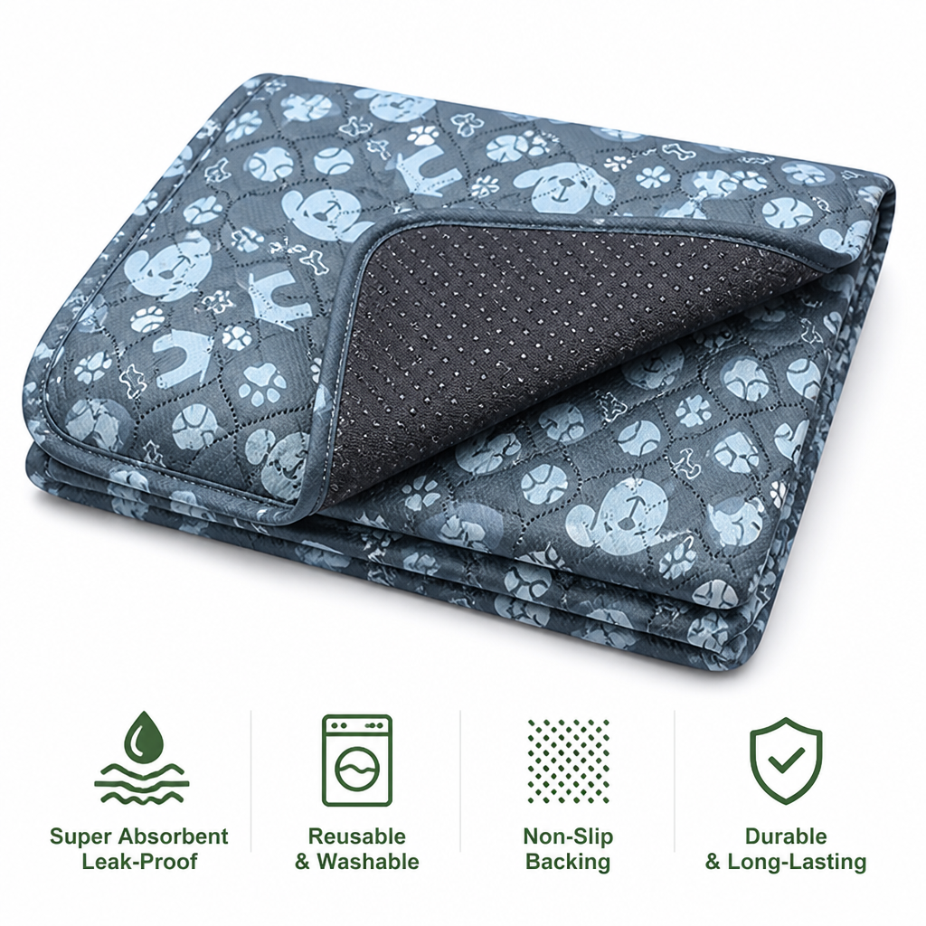 DogBedHouse Super-Absorbent Leak-Proof Non-Slip Training Pads (Washable, 2-Pack)