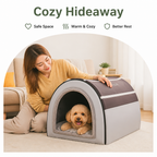 DogBedHouse Foldable Enclosed Cave Pet Bed (Removable Cushion)