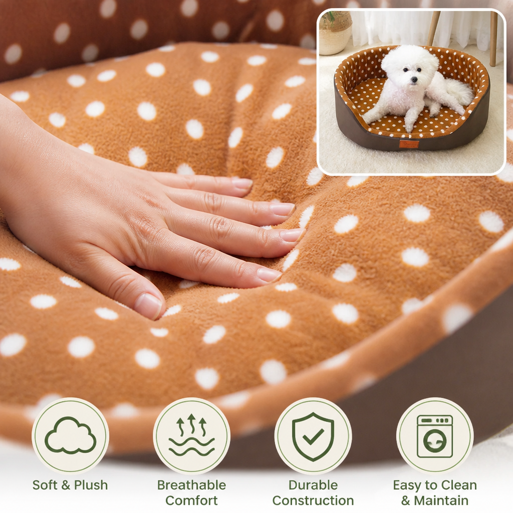 Dog Bed Mat for Small & Medium Dogs | Soft & Breathable Plush Cushion | Durable Construction