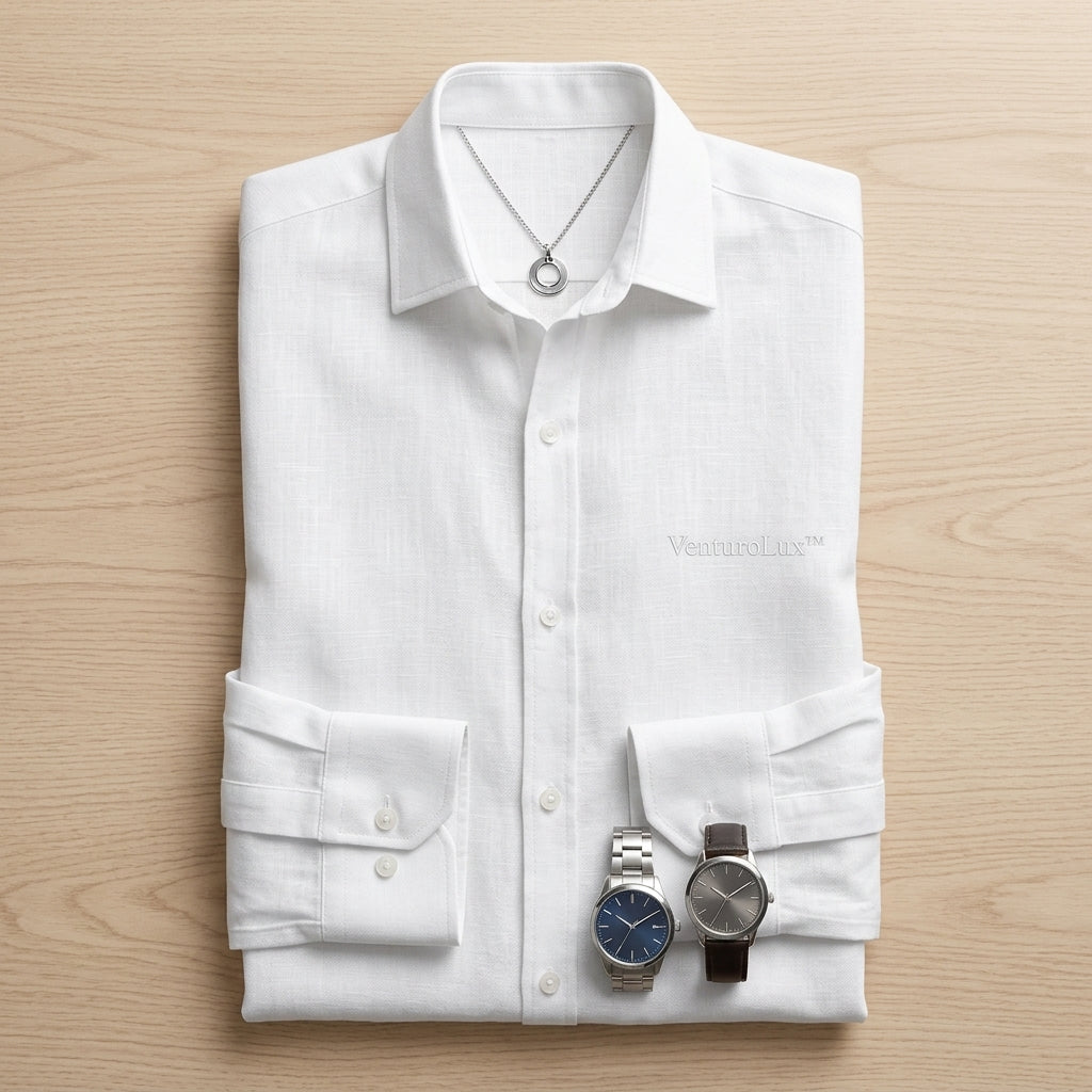 VenturoLux™ – Breezy Lightweight Cotton-Blend Long-Sleeve Shirt