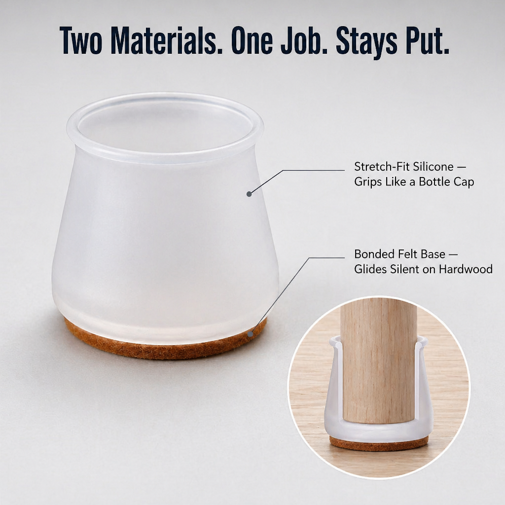 SilentoGuard™ — Silence Screeches and Shield Floors for Peaceful, Scratch-Free Living