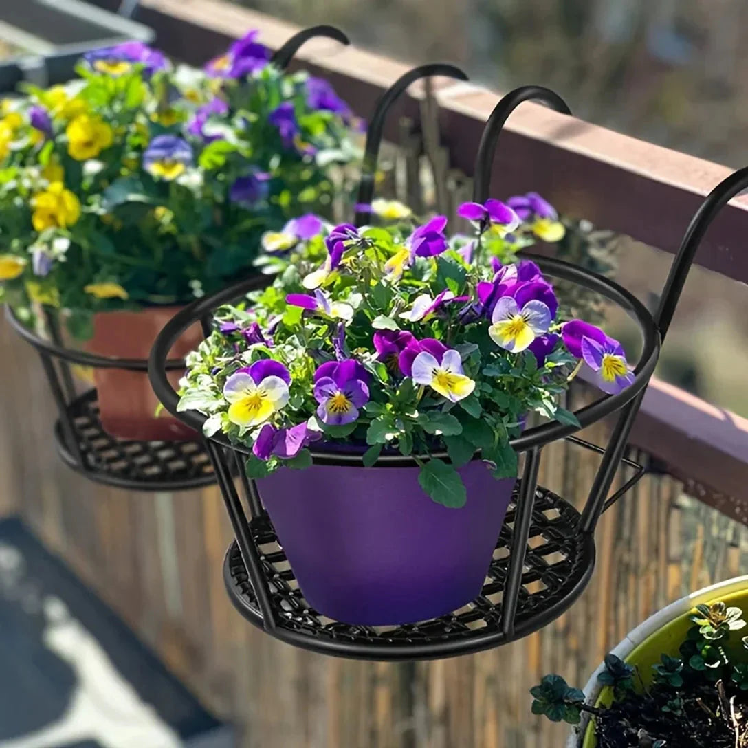 Balcony Pot Holder | Railing Space Saver | Bottom with Open Drainage | BalconyNest