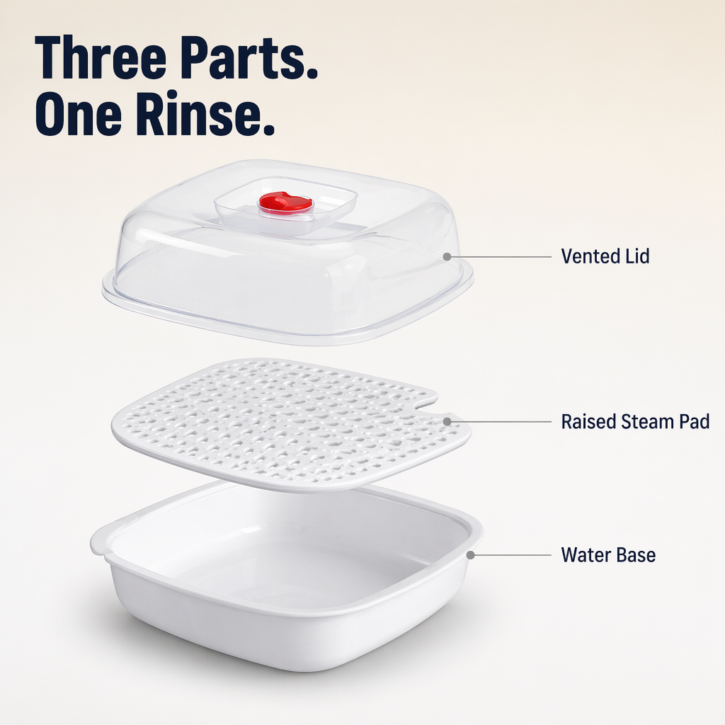 VaporLux™ — Steam Fish, Dumplings & Veggies Straight in Your Microwave