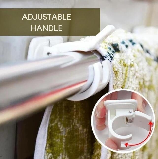 Curtain Holder Without Drilling | Adjustable & Self-Adhesive | Firm Grip | StickRod