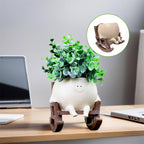 Smily Face Plant Pot | Resin Rocker Chair | Succulent & Cactus Accent | GrinPot