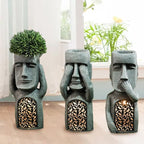 Easter Island Statue Garden Planter | Resin Construction | Three Character Options | Isleglow
