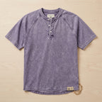 VesperLoom™ – Vintage Mineral-Wash Raglan Henley Tee