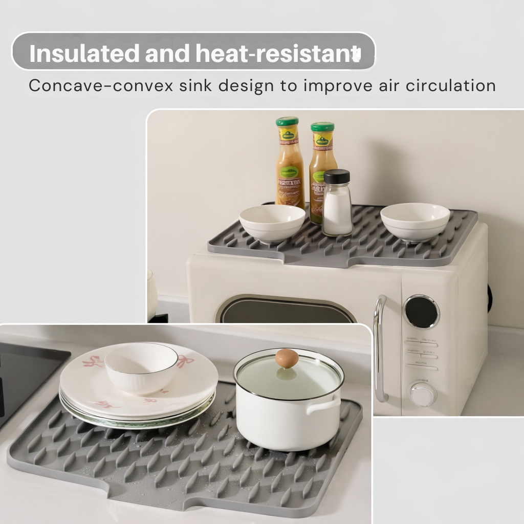 Drip Drying Mat | Faster Drying Without Pools | Tilted, Heat-Resistant | DrainMat