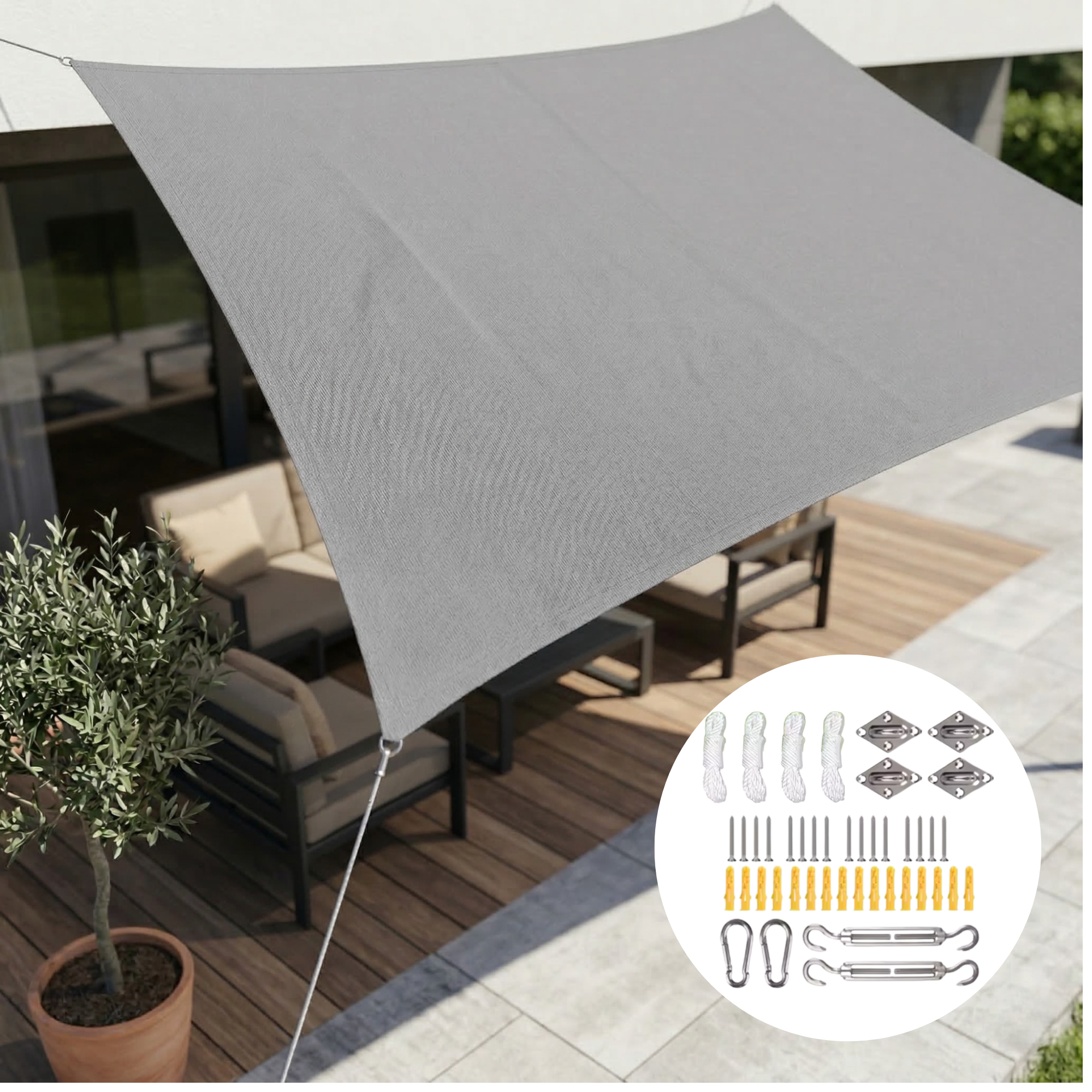 Rectangular Waterproof Sun Shade | Waterproof Outdoor Material | UV Defense | SkyCover
