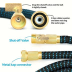 Expandable Garden Hose | High-Pressure Spray Wand | Kink-Proof Braided Jacket | FlexiJet