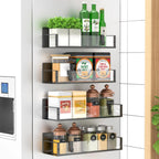 Spice Rack | 4-Piece Magnetic Set – Powder Coated | Drill-Free Installation | KitchenDock
