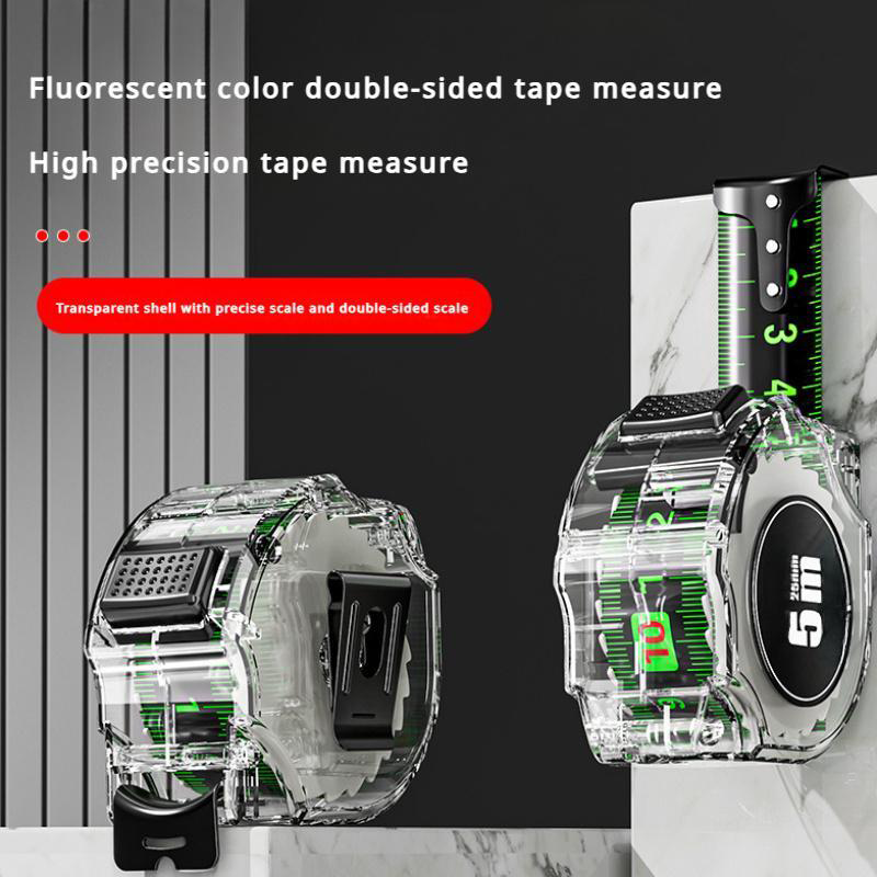 Measuring Tape with Glow Band | Laser Engraved Both Sides | Self-Adjusting Hook | TrueLine