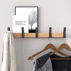 Wall Coat Rack | Metal and Wood | Compact Space-Saving Design | Holmika