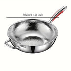 Titanium Wok 30 cm Round Base | Induction | Uncoated & Non-Stick | Forgea