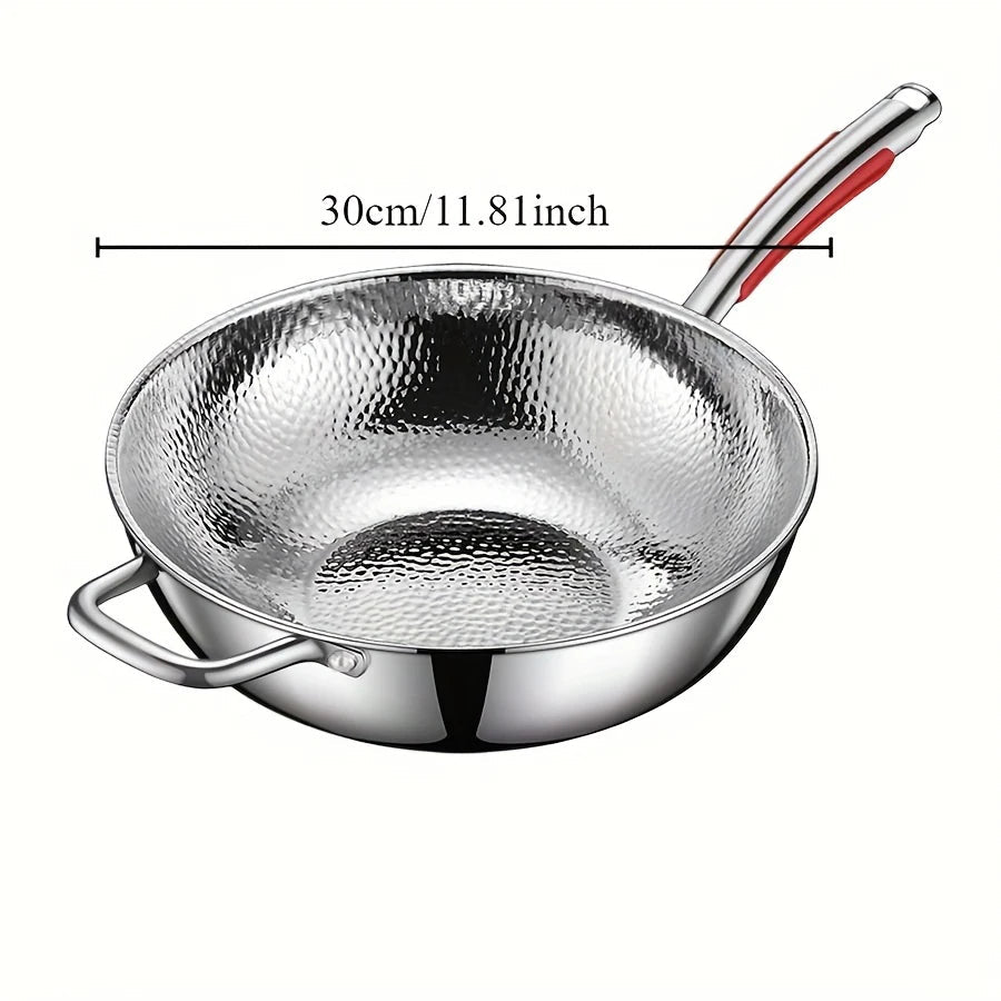 Titanium Wok 30 cm Round Base | Induction | Uncoated & Non-Stick | Forgea