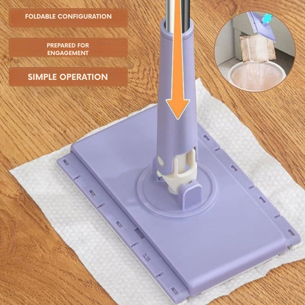 Floor Cleaner | Flat Mop with 360° Rotating Head | Touch-Free Pad Swap | MopMate