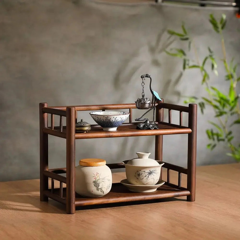 Wooden Shelf for Tea and Tableware | Sturdy Wood Build | Ready to Use | TeaCraft