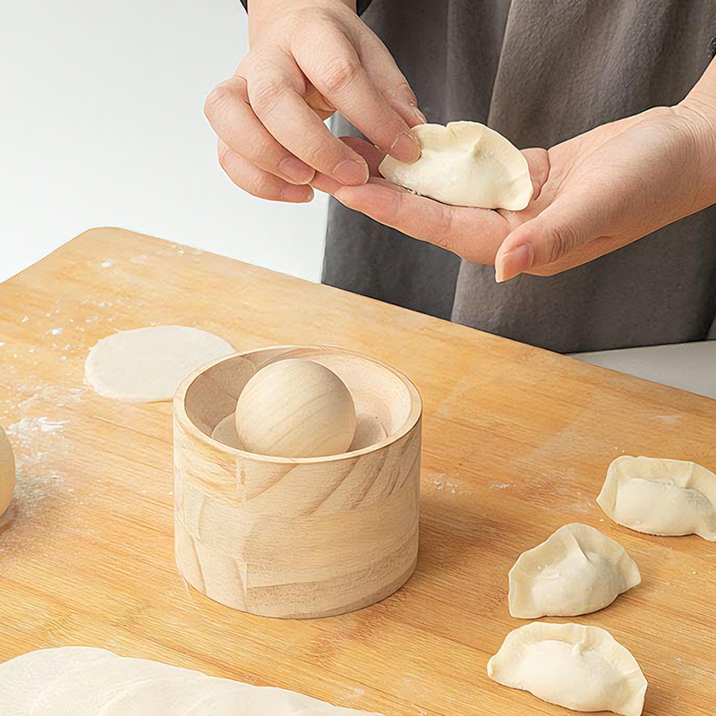 Dumpling| Dough Press crafted from Wood | Stick-Resistant Surface | DumpliForm