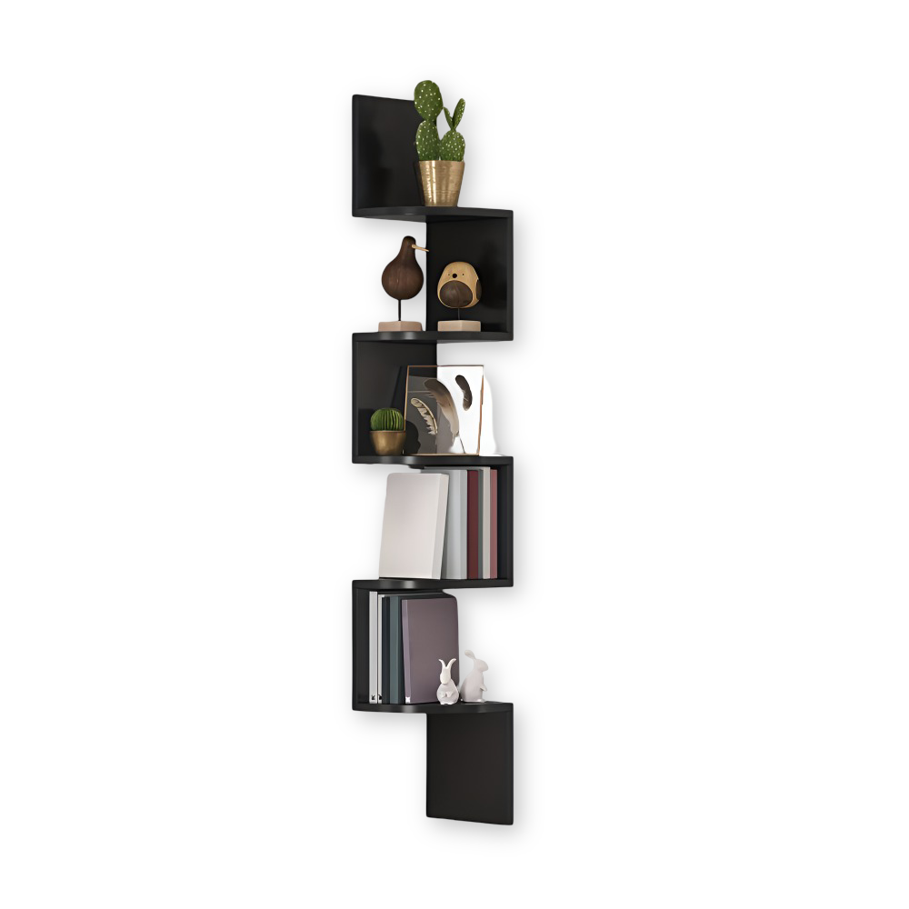 Corner Shelf 5 Levels | Zigzag Shape with Layers | Space-Efficient Corner Fit | CornerZig