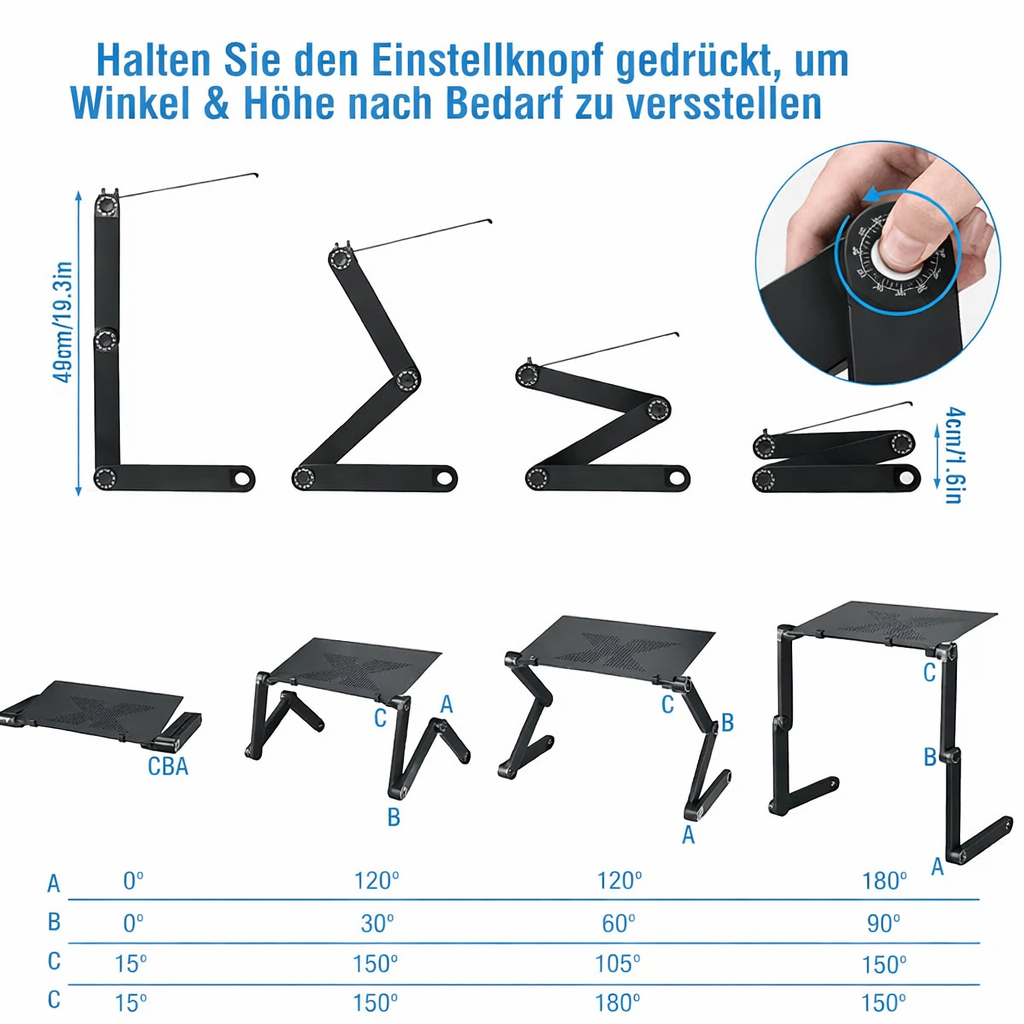 Laptop Stand | 360° Rotatable & Height Adjustable | For Healthy Posture | FlexStand 360