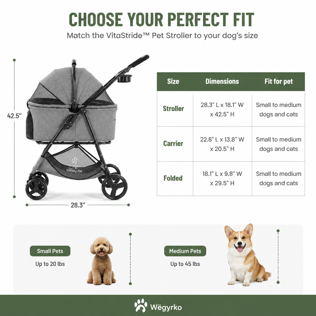 VitaStride™ Pet Stroller — Unlock Effortless Freedom and Joy on Every Adventure with Your Pet
