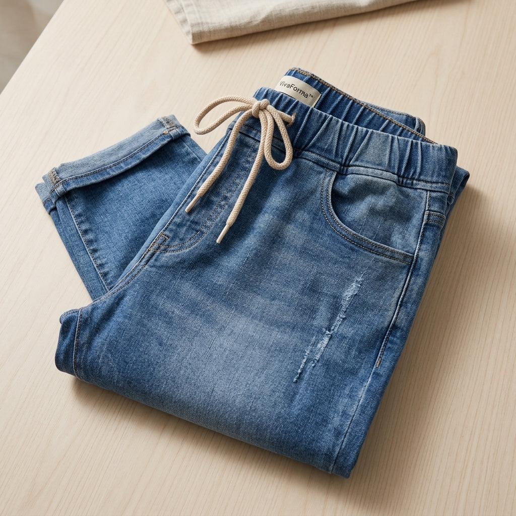 VivaForma™ – Relaxed Pull-On Stretch Jeans with Adjustable Drawstring Waist