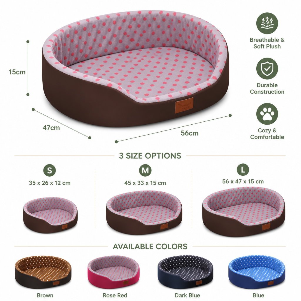 Dog Bed Mat for Small & Medium Dogs | Soft & Breathable Plush Cushion | Durable Construction