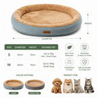 Small Dog & Cat Bed | Calming Donut Corduroy Plush | Washable & Breathable | Cozy Warmth