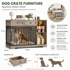 Dog Crate Furniture | Convertible Sideboard | Wood & Metal Frame, Storage Drawers | 120×60×87 cm
