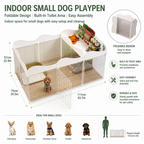 Indoor Small Dog Playpen | Foldable Design | Built-In Toilet Area | Easy Assembly
