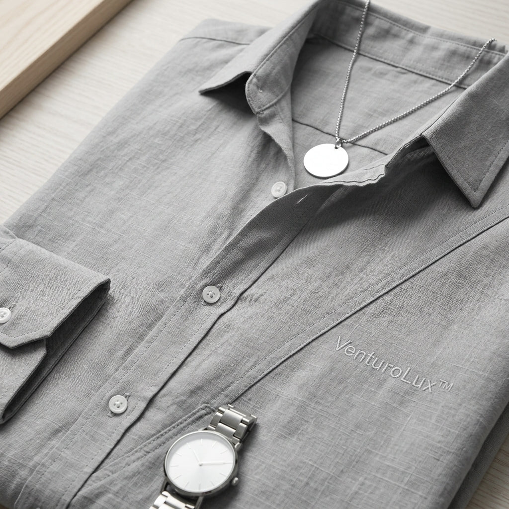 VenturoLux™ – Breezy Lightweight Cotton-Blend Long-Sleeve Shirt