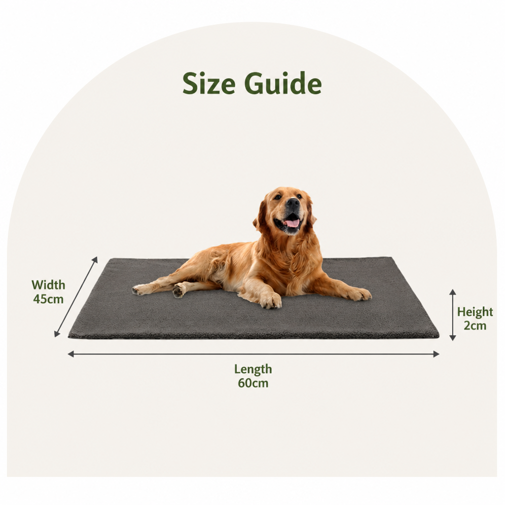DogBedHouse Self-Heating Lambswool & Heat-Reflective Pet Mat (Removable Cover)