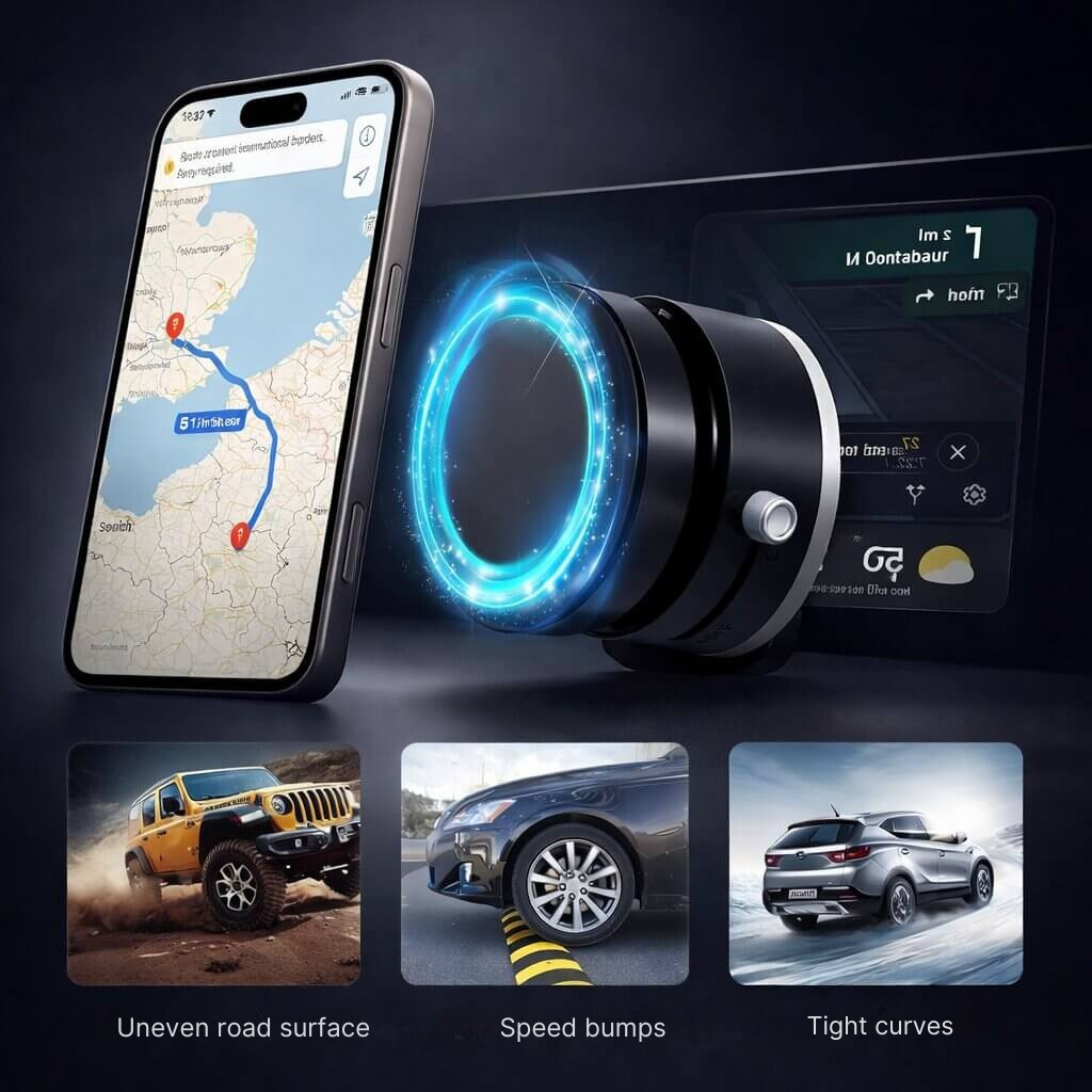Car Phone Holder with Suction Cup | Magnetic Hold | Flexible, Rotatable, and Foldable | Magnevo