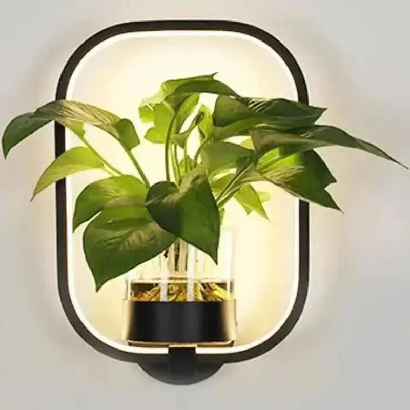 LED Plant Wall Light with Glass Vase | Cozy Ambient Glow | Decorative Wall Accent | GlowPlant