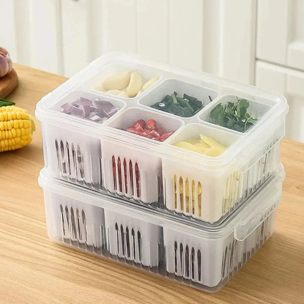 Refrigerator Organizer | Drip Tray Insert to Combat Moisture | Stackable Box | CoolClear