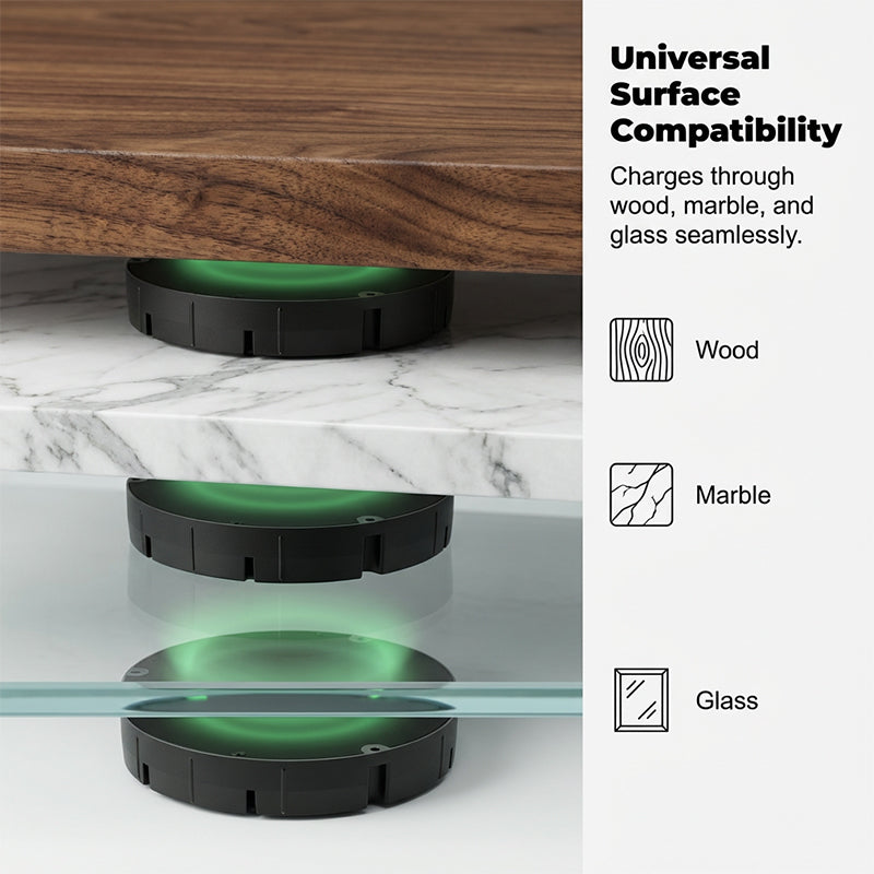 Charging Station for Under the Desk | Concealed Setup | Pierces Wood and Stone | HiddenVolt