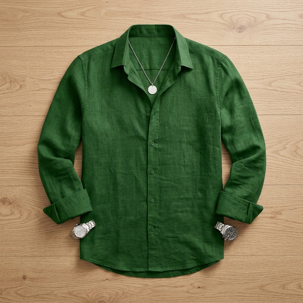 VenturoLux™ – Breezy Lightweight Cotton-Blend Long-Sleeve Shirt