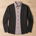 ApexForm™ – Slim-Fit 2-in-1 Knit Shirt with Layered Cardigan Look