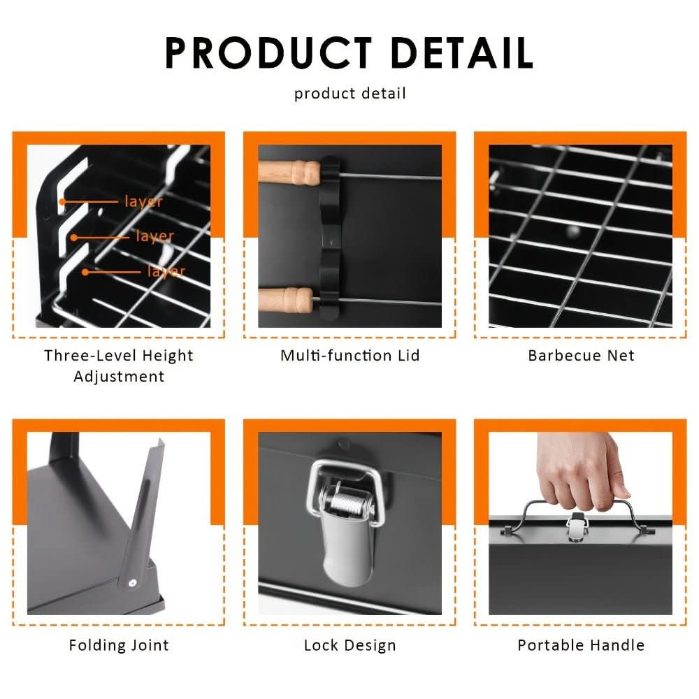 Foldable Steel Garden Grill | Powder-Coated BBQ | Garden & Camping | Foldfire