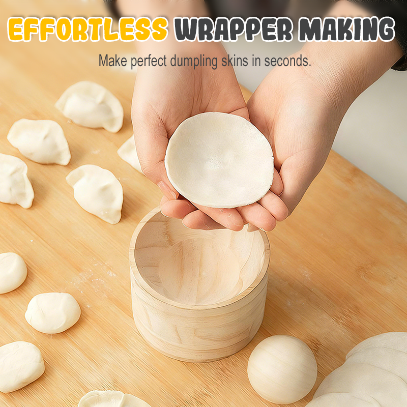 Dumpling| Dough Press crafted from Wood | Stick-Resistant Surface | DumpliForm