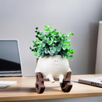 Smily Face Plant Pot | Resin Rocker Chair | Succulent & Cactus Accent | GrinPot
