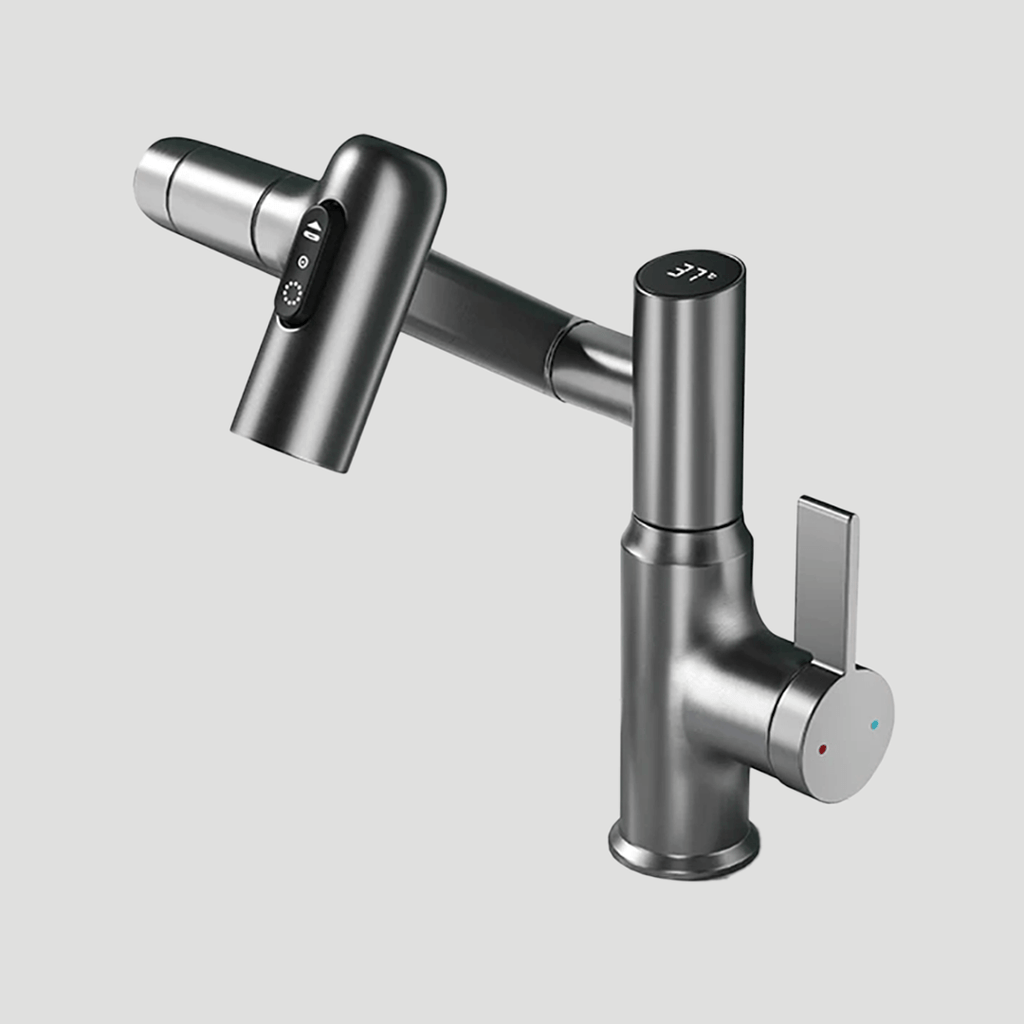 Kitchen Faucet 360° Rotation | Temperature Indicator | Adjustable Height | Aquova