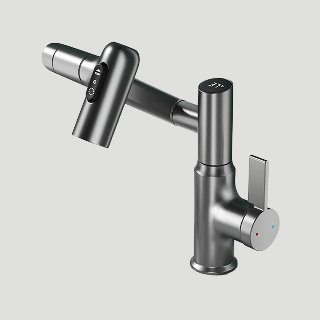 Kitchen Faucet 360° Rotation | Temperature Indicator | Adjustable Height | Aquova