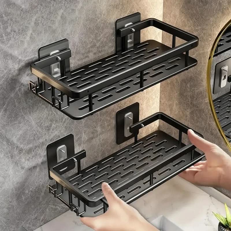 Adhesive Bathroom Shelf | Stainless Steel & Drill-Free | Self-Adhesive | Mountra