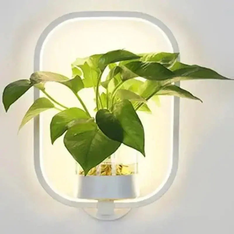 LED Plant Wall Light with Glass Vase | Cozy Ambient Glow | Decorative Wall Accent | GlowPlant