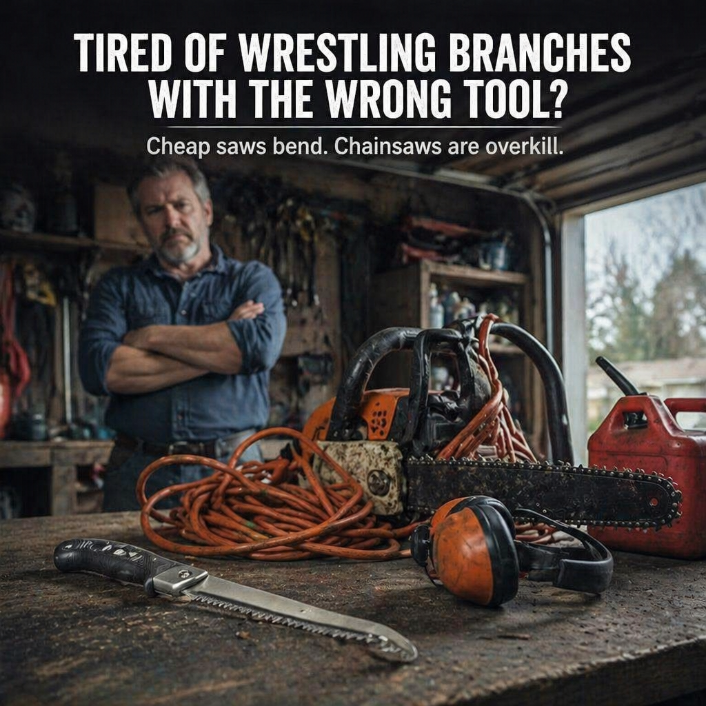 BranchBoss™ — Cut Through 35cm Branches Cordlessly and Quietly in Seconds